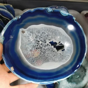 Natural Blue Agate Slices Coaster Set