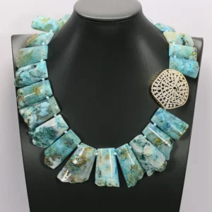Blue Agate Ocean Jasper Necklace Women